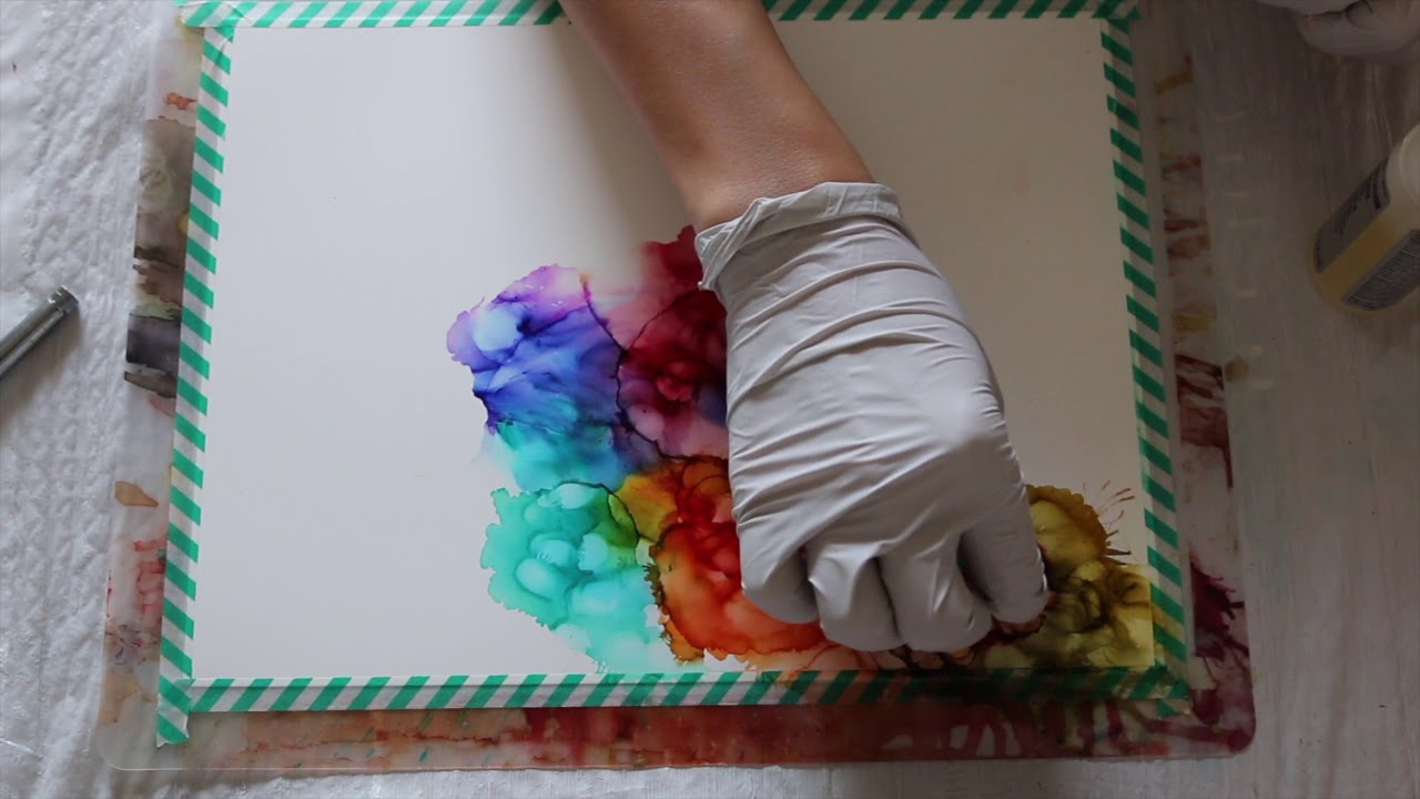 Colorful Alcohol Ink Art on Yupo Paper - YouTube