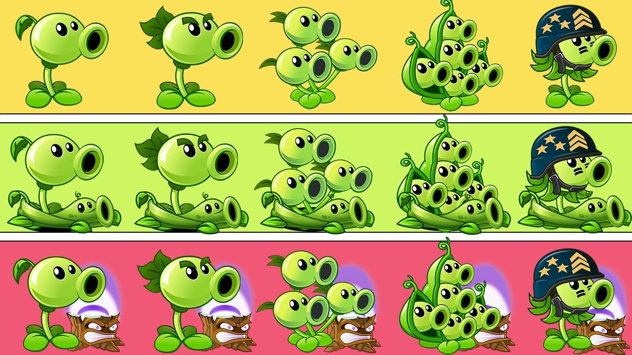 PvZ 2 v10.3.1 Fire Pea And Other Peashooter & Torchwood Vs Team Halloween Gargantuar Zombie