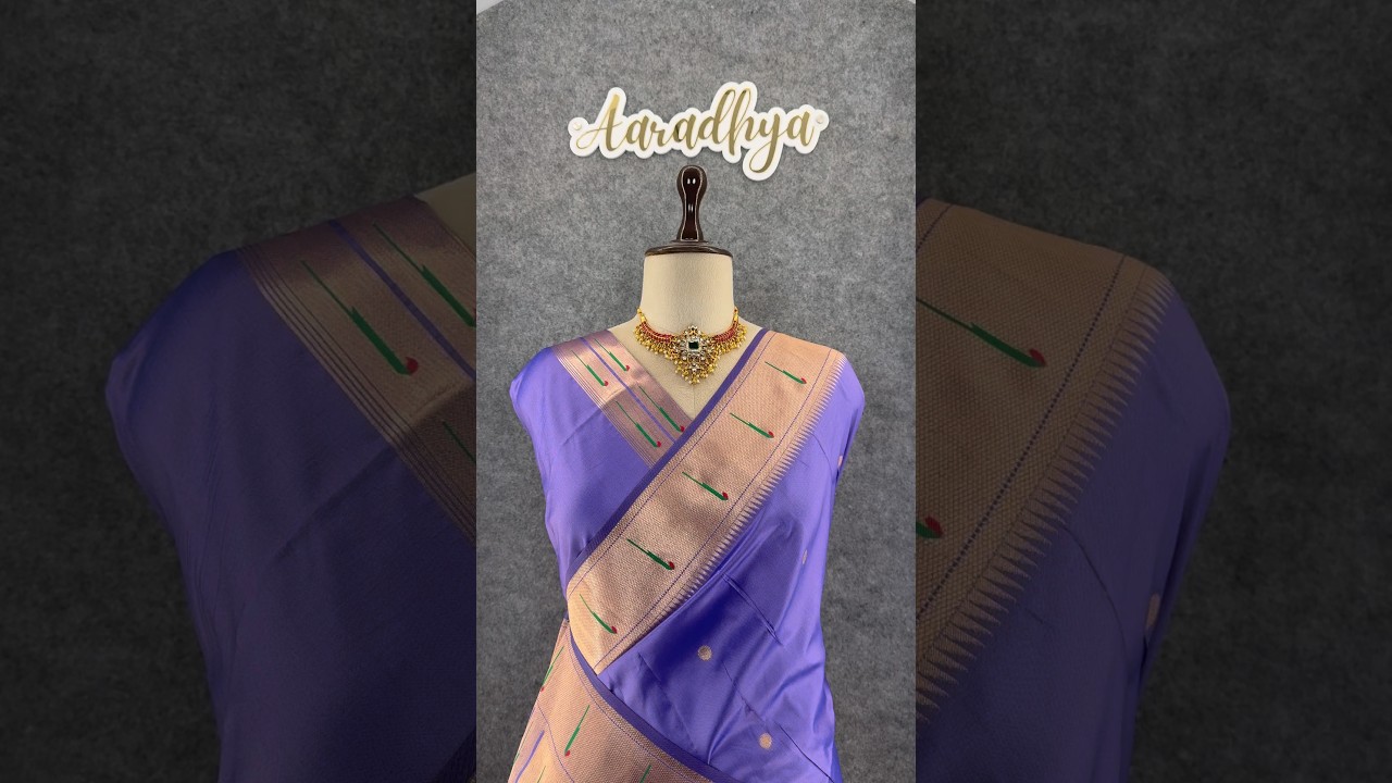 Kanchivaram Paithani Silk Big Parrot Zari Border Saree