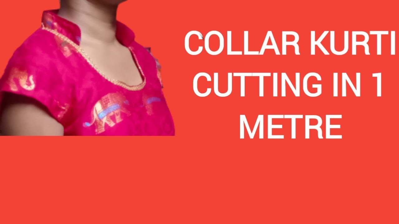 How to cut kurti in 1 metre, 1 metre kapde mein collar kurti kaise