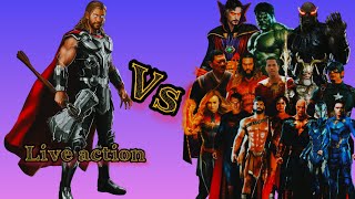 thor vs marvel and dc #thor #justiceleague #avengers #dc #marvel #viralvideo #1vs1