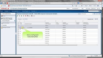 Accessing Payment Instrument Defaults   JDE E1 91   Accounts Payable