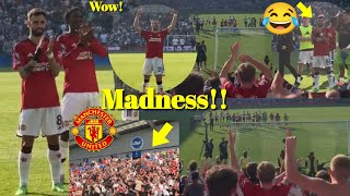 Mádness!😂 Bruno Fernandes Surprised As United Fans Stay Back & Sing For Manchester vs Brighton