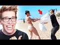 Pillow Fighting Strangers At The Beach!