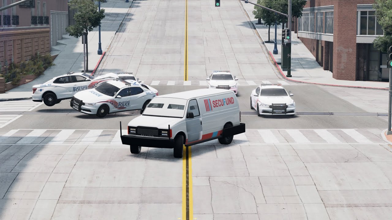 Hijacked Armored Bank Van – West Coast Police Chase | BeamNG