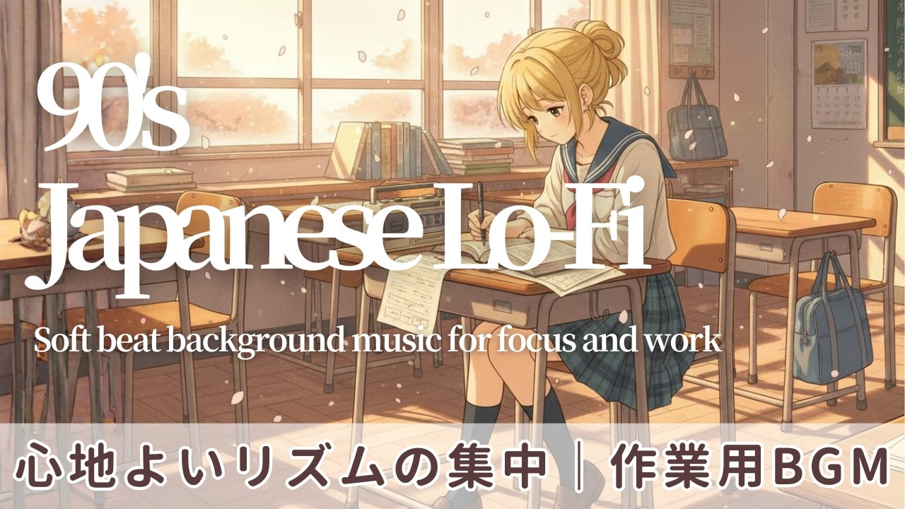 Japanese 90’s Lo-fi｜夜の教室に舞う桜｜集中・作業用BGM (30min)