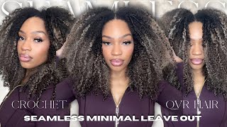 Seamless Crochet Install Tutorial | NO VISIBLE STRINGS 🔥 Sun-Kissed Kinky Curly Hair | QVR Hair