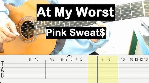 At My Worst Guitar Tutorial (Pink Sweat$) Melody Guitar Tab Guitar Lessons for Beginners