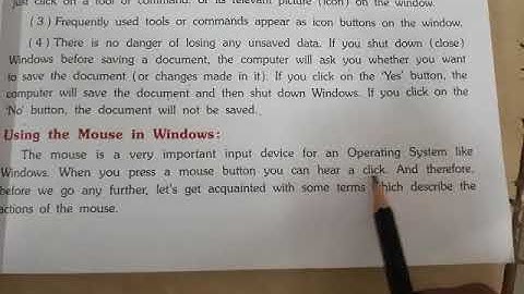 Std 5 Computer/Unit 4/Introduction to Windows/Explanation/Part-2