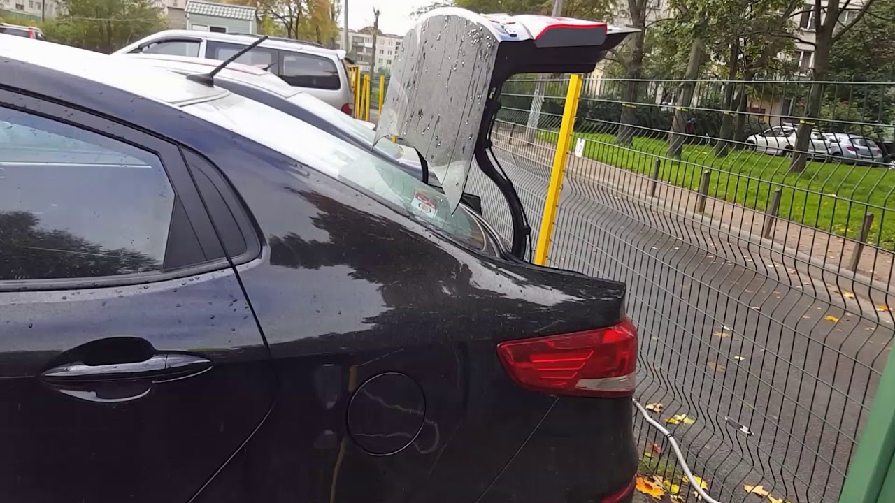 Полное открывание багажника Киа Рио - YouTube