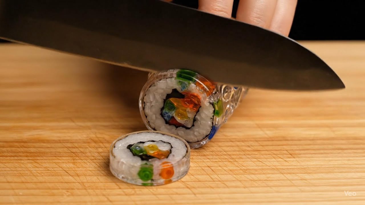 IA ASMR Cortando Alimentos de Vidro ASMR 