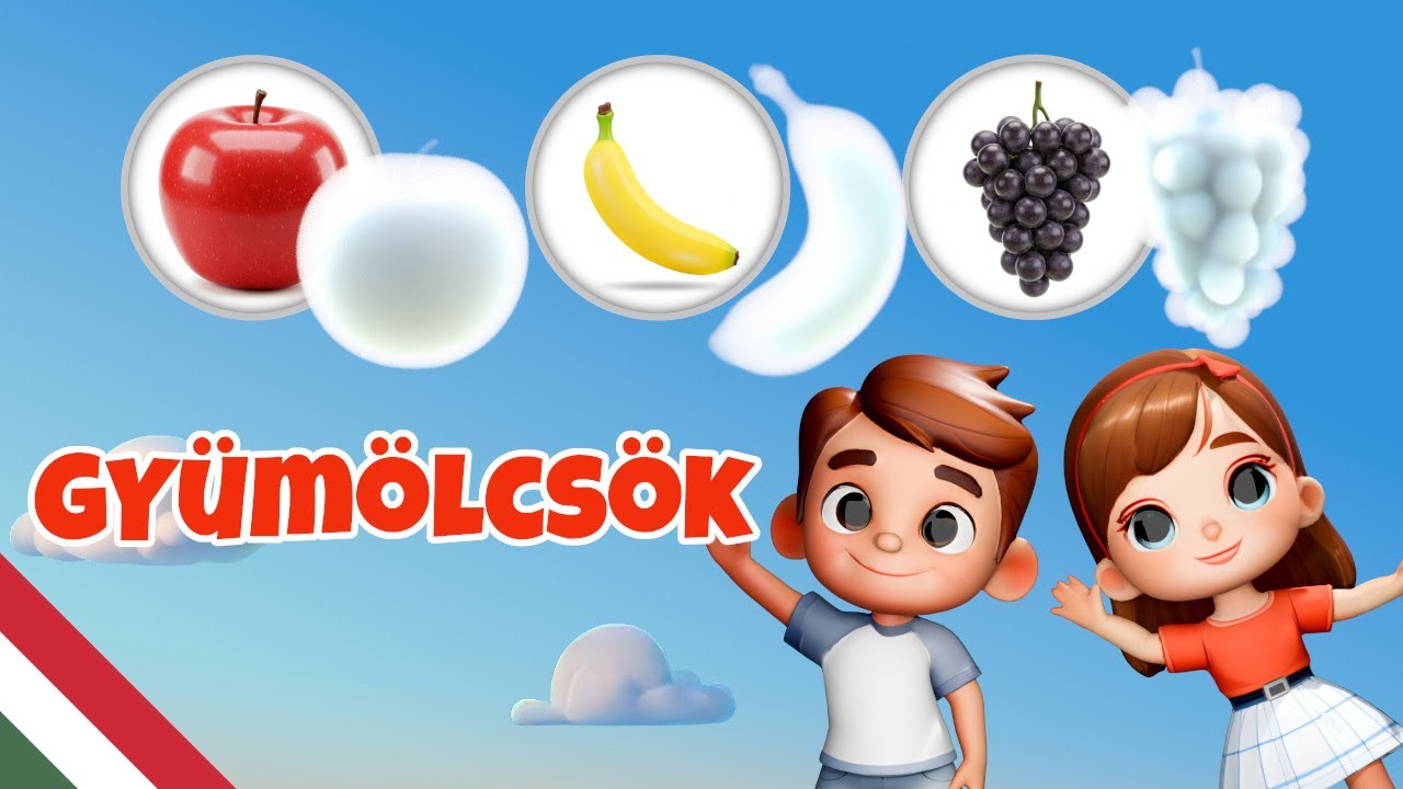 Gyümölcsök gyerekeknek -  Nyugtató, békés és lassú 3D animációval 🍎☁️