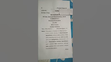 ccs university b.com 1 st year business economic question paper