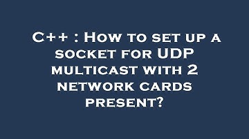 C++ : How to set up a socket for UDP multicast with 2 network cards present?
