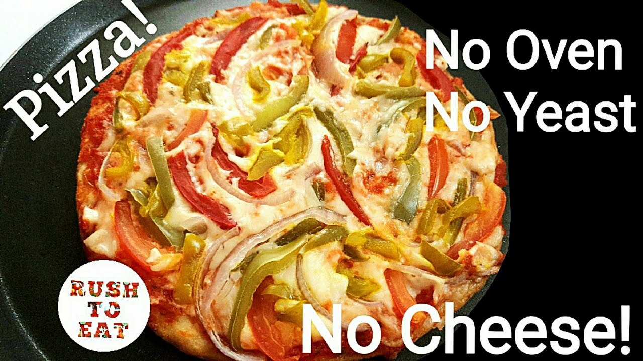 Pizza Recipe No Cheese, No Yeast, No Oven Pizza Veg Pizza