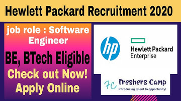 Hewlett Packard Recruitment | Freshers | Software Engineer R&D Intern | BE/ B.Tech | Apply Online
