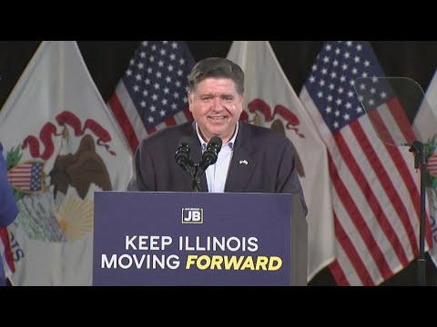 Pritzker announces he will seek a third term as Illinois governor - YouTube