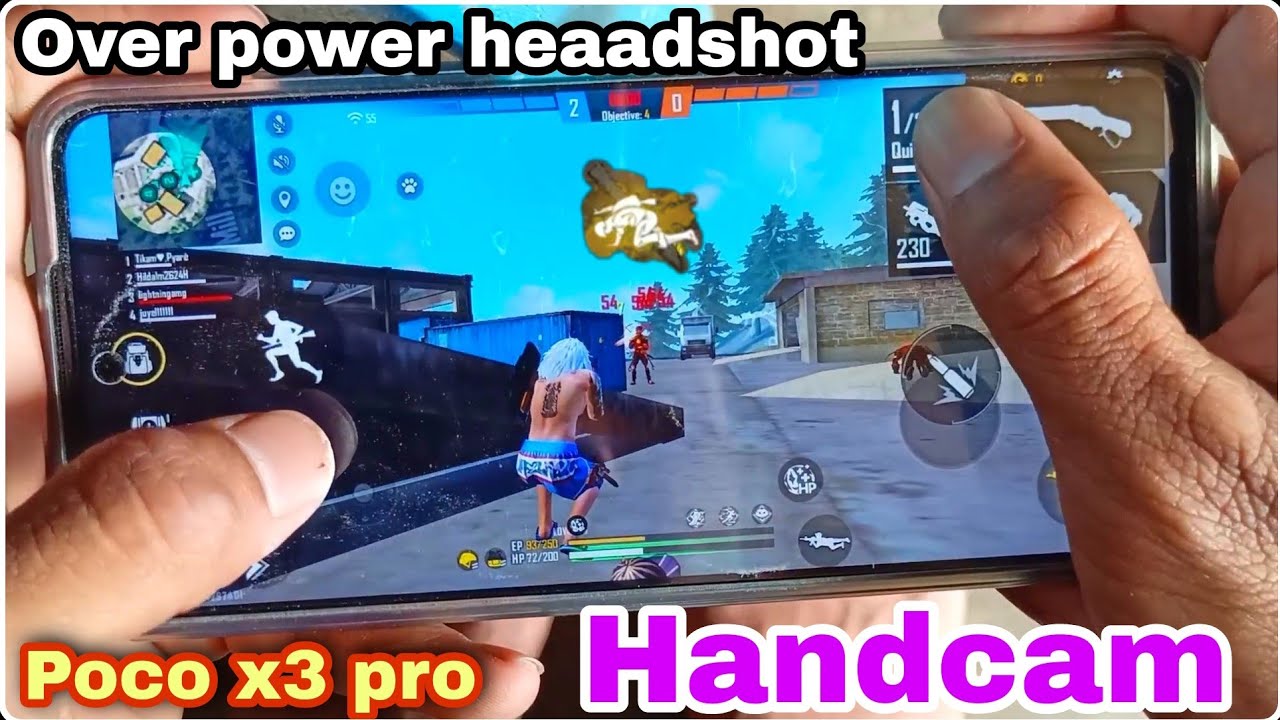 Poco x3 pro free fire gameplay handcam 2 finger claw SD860 CPU 120hz display 240hz touch sample