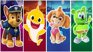 Paw Patrol - Chase 🆚 Baby Shark 🆚 Skye 🆚 Gummy bear | Who is best?🎯 in Tiles Hop EDM Rush🎶