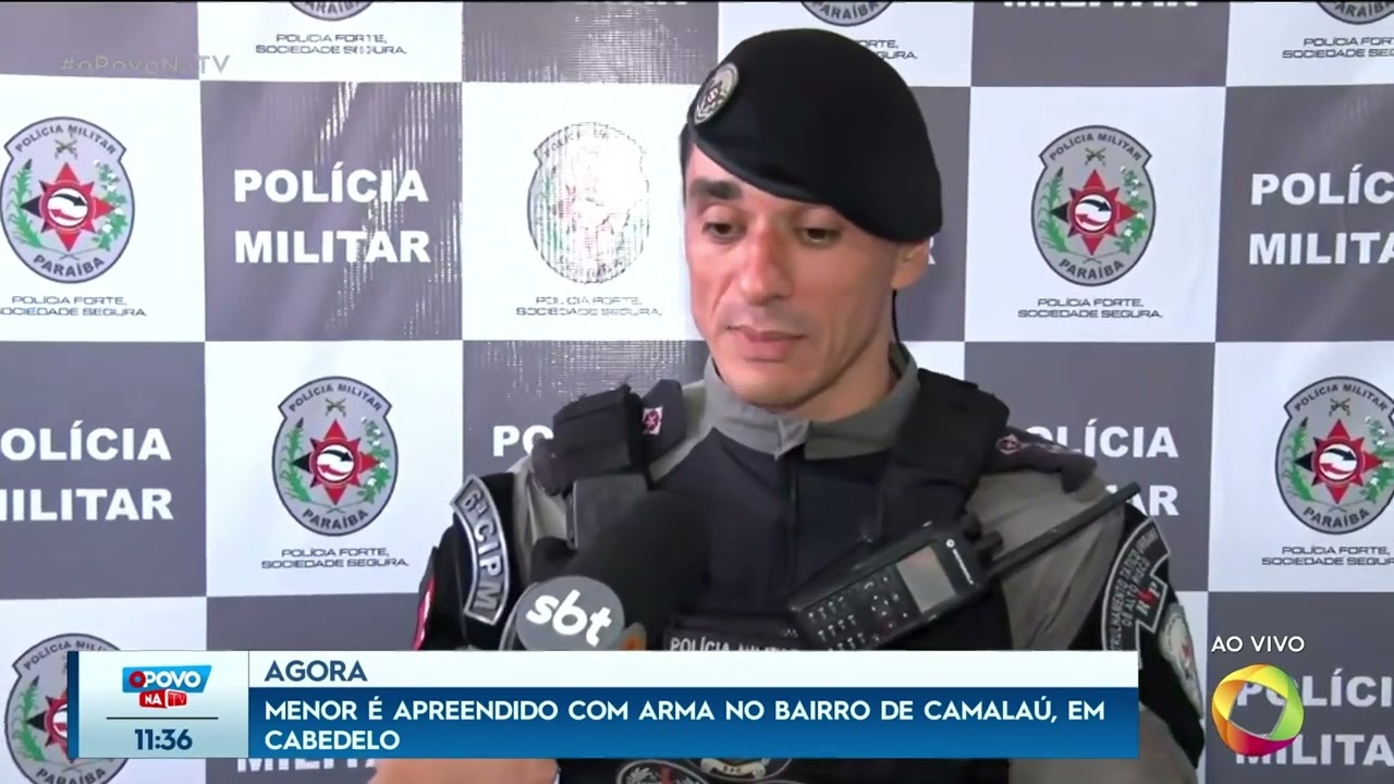 Menor é apreendido com arma no bairro de Camalaú, em Cabedelo - O Povo na TV