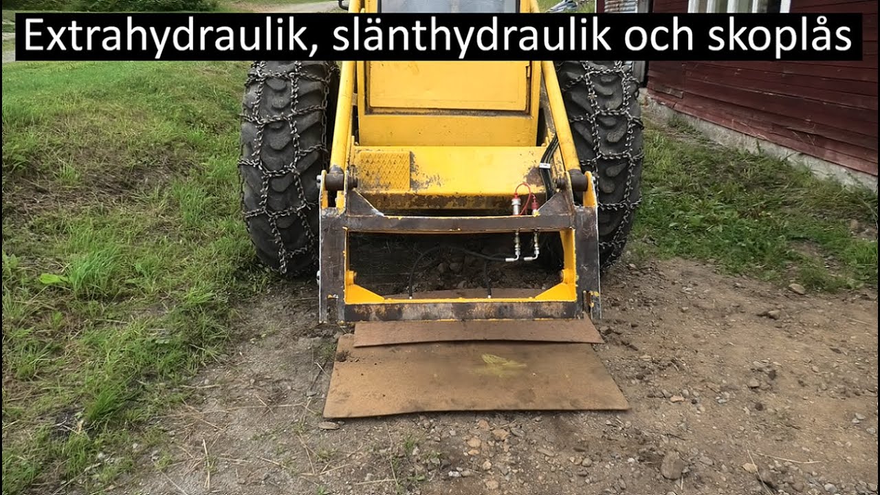 Extrahydraulik, slänthydraulik?  Provar skoplåset och kollar på inkopplingen av skoplåset.