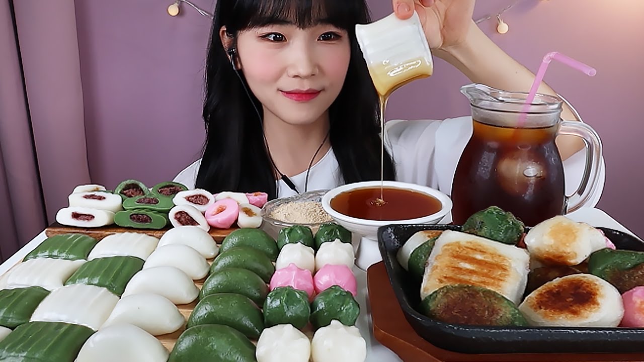 ASMR🍡 꿀떡, 앙금절편, 바람떡, 구운떡까지 떡 리얼사운드 먹방 Variety of rice cakes in Korea Korean Street food MUKBANG