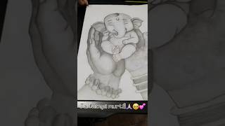 Ganpati Bappa drawing🌸🙏🏻❤️✨️ #art #viralshorts #ganesh #shorts #sketch #drawing