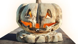 Wood Carving - A Jack ‘O Lantern Pumpkin!