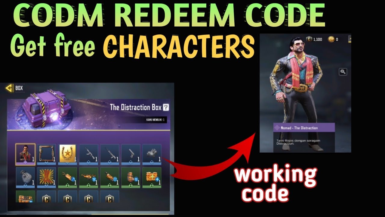 CODE REDEEM CODM & GET FREE CHARACTERS | CALL OF DUTY MOBILE - YouTube