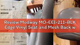 Review Modway MO-EEI-211-BLK Edge Vinyl Seat and Mesh Back with Flip-Up Arm - Reception Desk Chair,