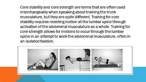 Core Stability Vs Core Strength: Optimal Activation,  Performance & LBP.