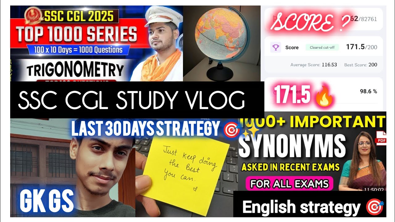 🎯 SSC CGL 2025 Vlog🔥 Last 30 Days Strategy 📸 Day in My Life – SSC CGL ...