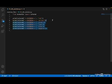 Solution Now in termcolor | Python Essential Training