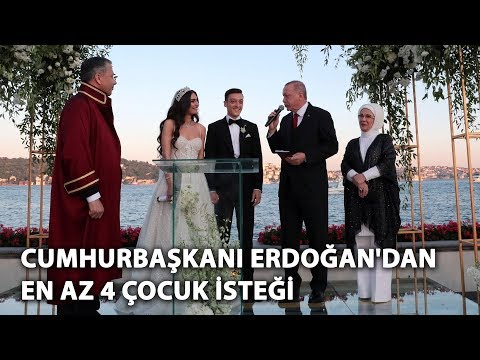 Cumhurbaşkanı Erdoğan'dan Özil çiftinden en az 4 çocuk isteği