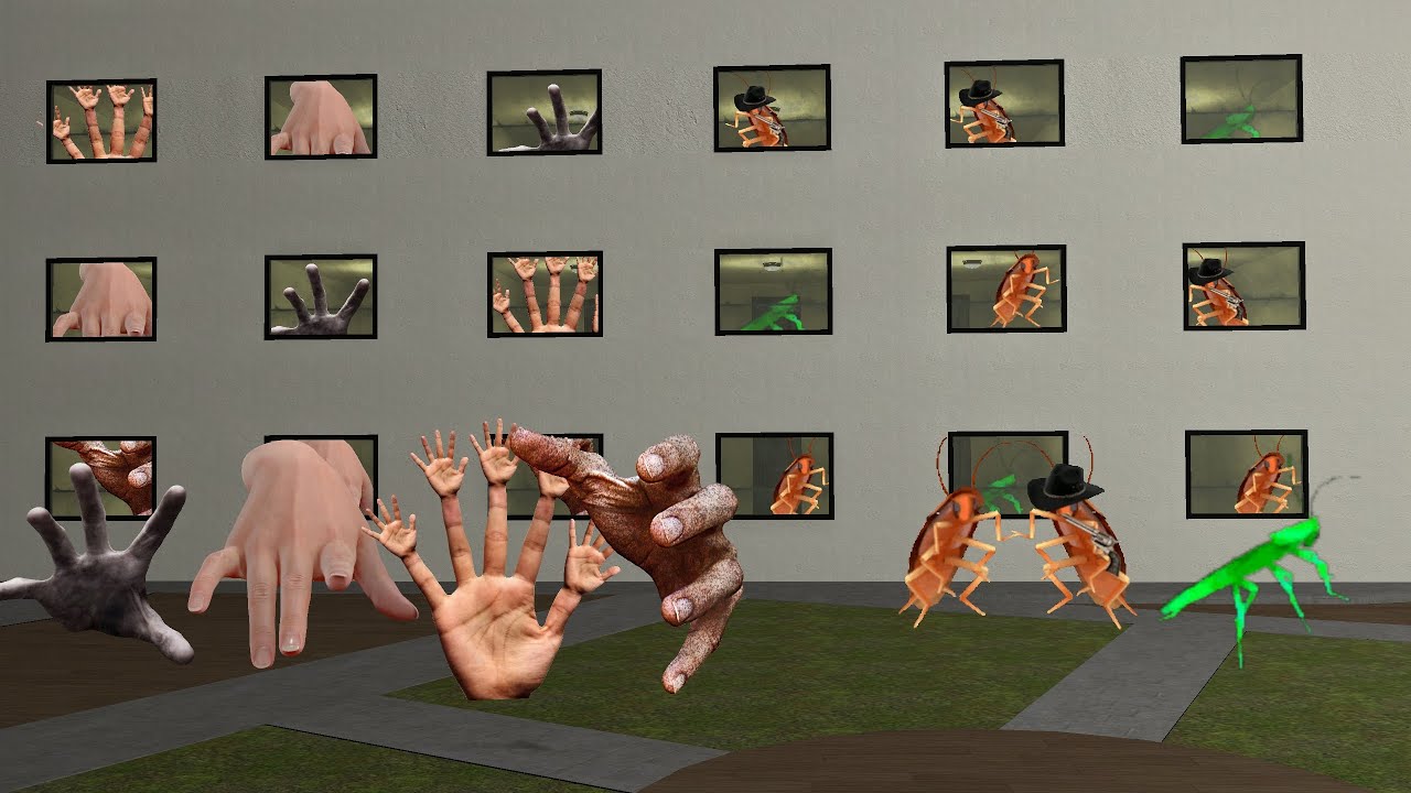Scary Hands Family And  Cockroach Family Nextbot Gmod
