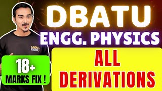 DBATU | ENGINEERING PHYSICS MOST IMP DERIVATIONS | ENGINEEIRNG FIRST YEAR | DBATU SEMESTER 1 #dbatu