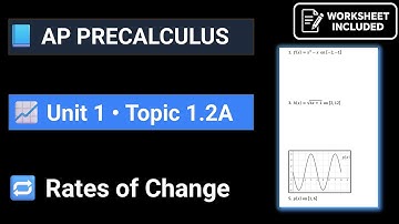 AP Precalculus Unit 1 Topic 1.2A Average rates of change review