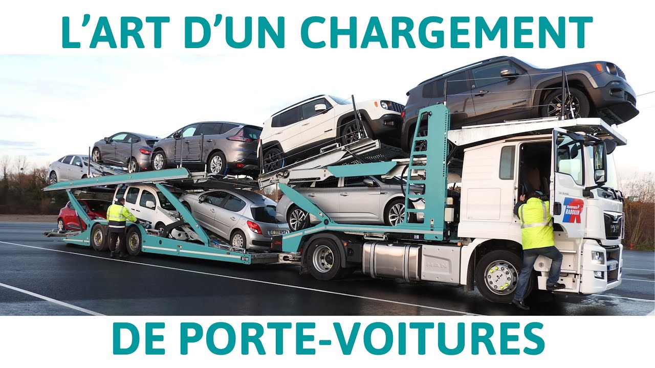 PORTE-VOITURES - CHARGEMENT CAMIONS SEMI REMORQUE 3 ESSIEUX - Transports  Rabouin - 