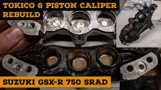 Tokico 6 piston Caliper Rebuild | Suzuki GSX R 750 SRAD