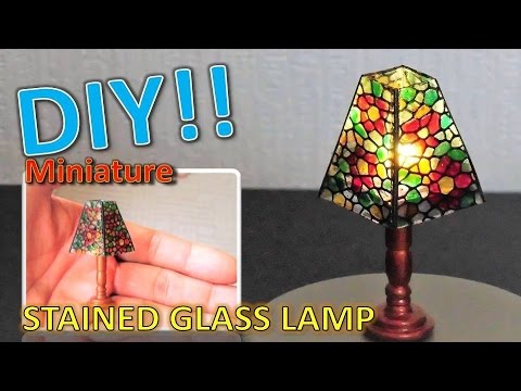 Diy Miniature Stained Glass Lamp For Dollhouse Actually Works ミニチュアランプの作り方 Youtube
