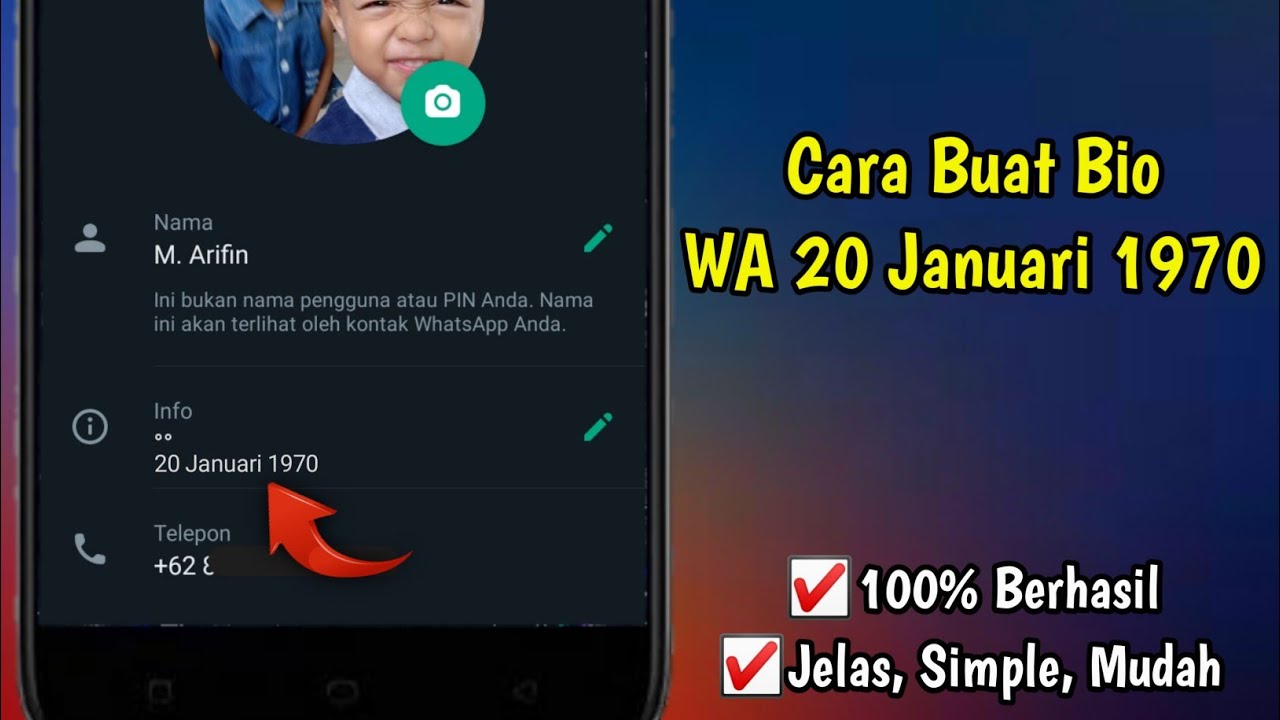 Cara Buat Bio WA 20 Januari 1970 - YouTube