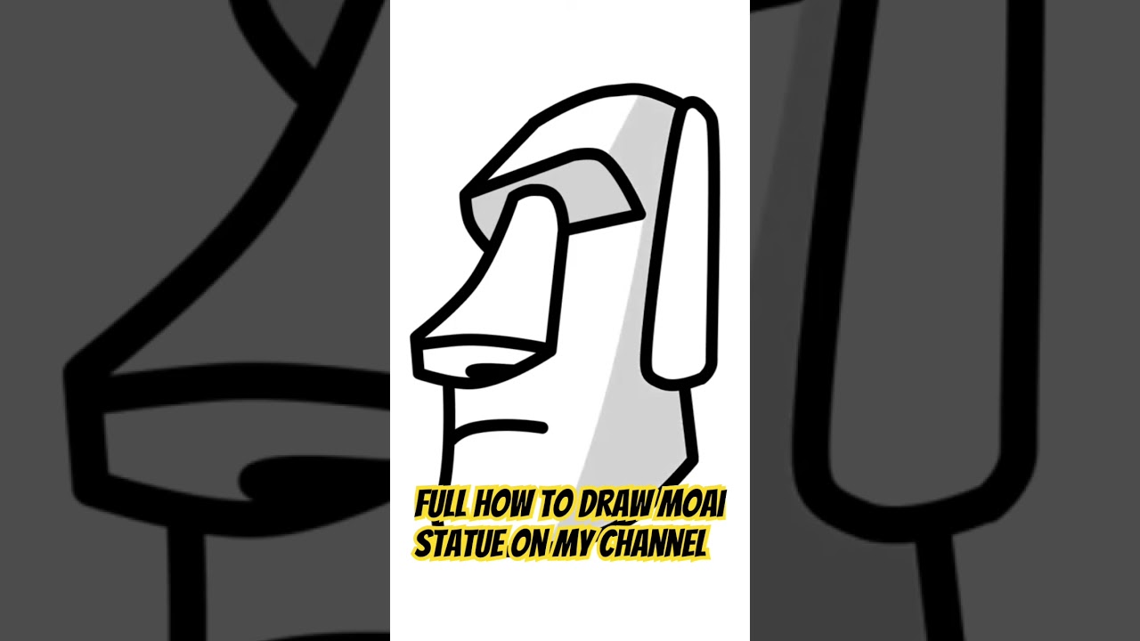 How to draw moai statue. #drawing #easydrawing #drawingtutorial #moai # emoticon #emoji #rockemoji 