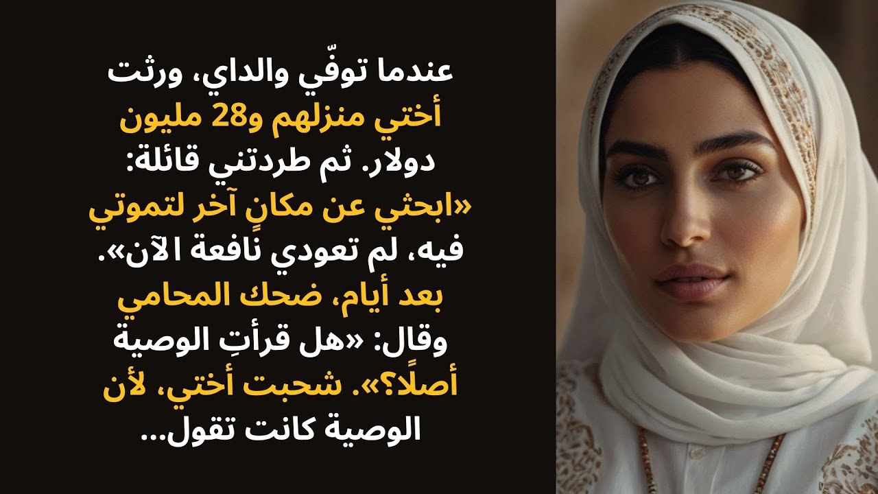 بعد وفاة والديّ، حصلت أختي على 28 مليون دولار وطردتني — إلى أن طرح المحامي سؤالًا واحدًا غيّر كل شيء