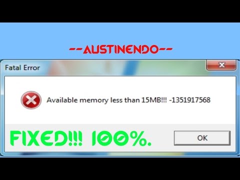 Video: FIX: Errore Irreversibile "Memoria Disponibile Inferiore A 15 MB"