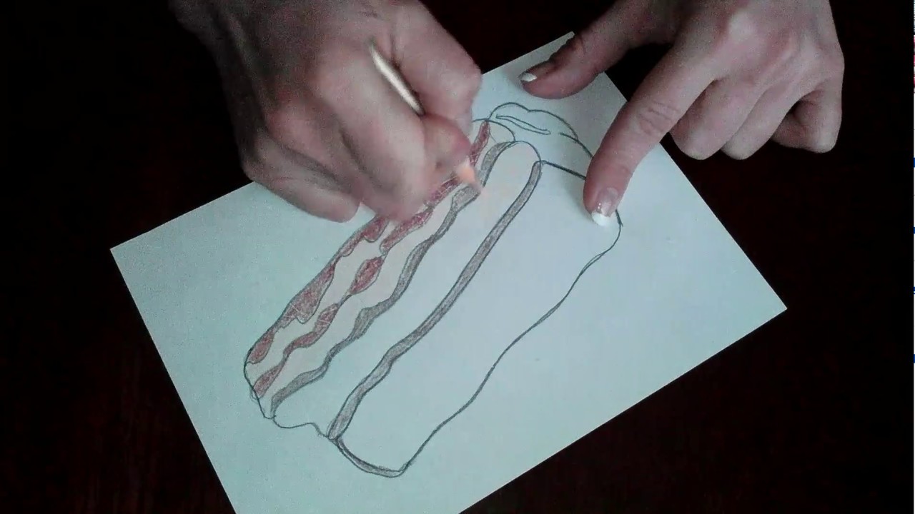 Нарисовать сало карандашом