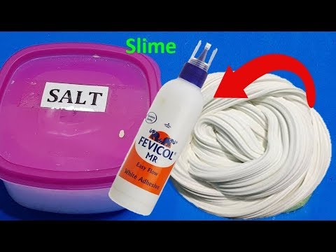 How To Make Slime With Fevi Gum Fevicol And Salt Without Borax With Indian Products Salt Slime