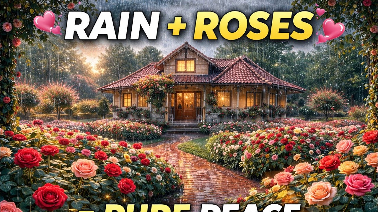 Rainy Rose Garden House Feels Magical 🌧️🌹 | 1 Minute Pure Relaxation 