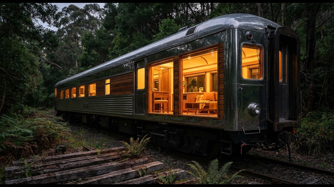 ASMR RESTORATION | This Man Built a LUXURY Tiny House Inside an Abandoned Train