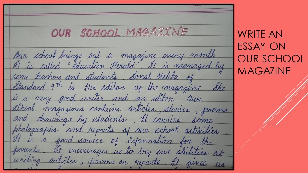 essay story for the school magazine