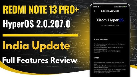 Redmi Note 13 Pro+ HyperOS 2.0.207.0 India Update Release, Full Features Review, 5+ New Features 